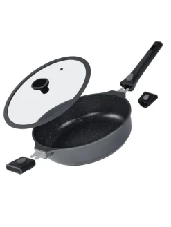 SMART Schmorpfanne 28 cm, abnehmbarer Griff | mit Deckel in Anthrazit