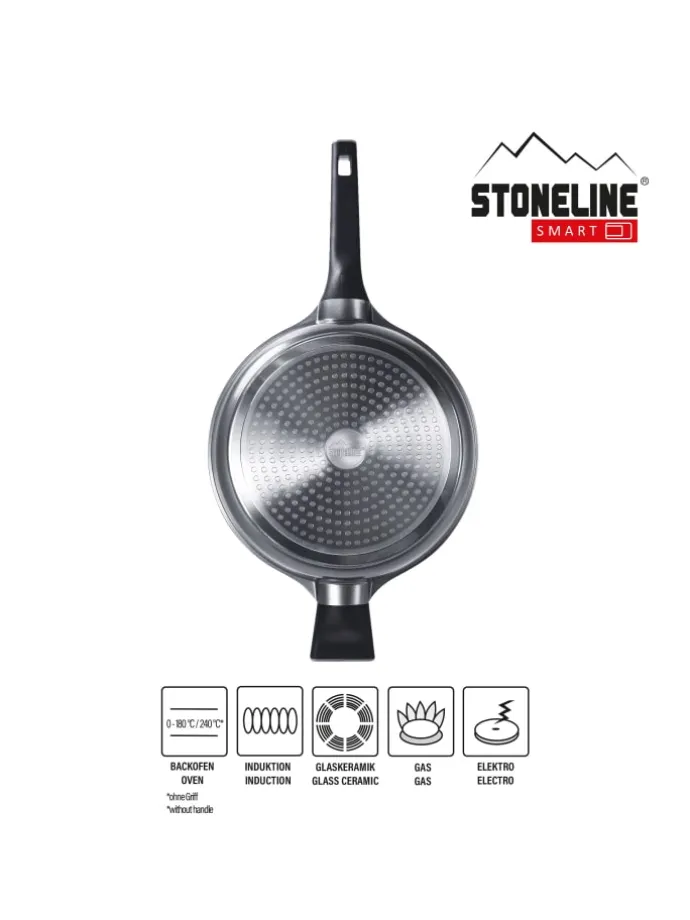 SMART Schmorpfanne 28 cm, abnehmbarer Griff | mit Deckel in Anthrazit