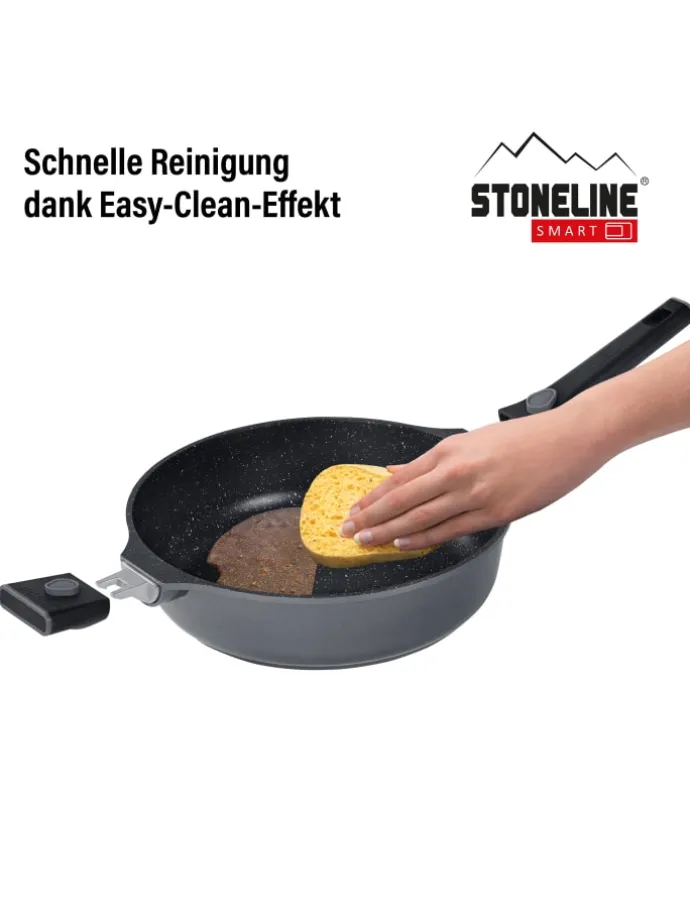 SMART Schmorpfanne 28 cm, abnehmbarer Griff | mit Deckel in Anthrazit