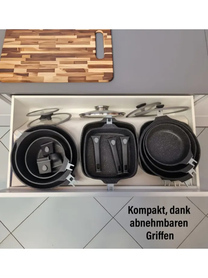 SMART Schmorpfanne 28 cm, abnehmbarer Griff | mit Deckel in Anthrazit