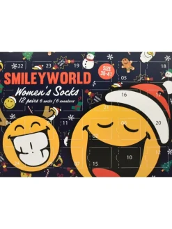 Smileyworld Socken Adventskalender mit 12 Paar kurz und lang in Mehrfarbig