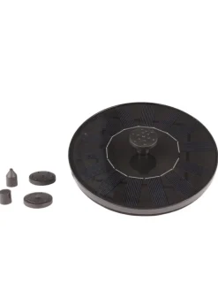 Solar Teichpumpe schwimmende Fontäne 4 Aufsätze D: 16cm in schwarz