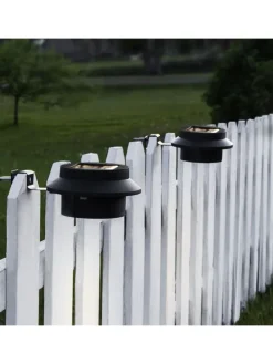 Solar-Klemmleuchte ,Fency' für Zäune, Dämmerungssensor, warmweiß, Ø 12