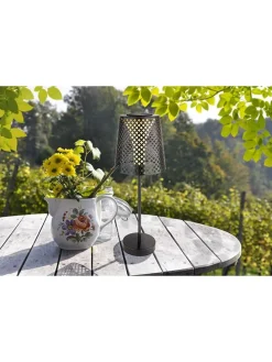 Solarleuchte in Schwarz - (B)18 x (H)50 cm