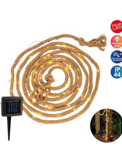 Solar-Lichterkette "Canamo" in Hellbraun - (L)800 cm