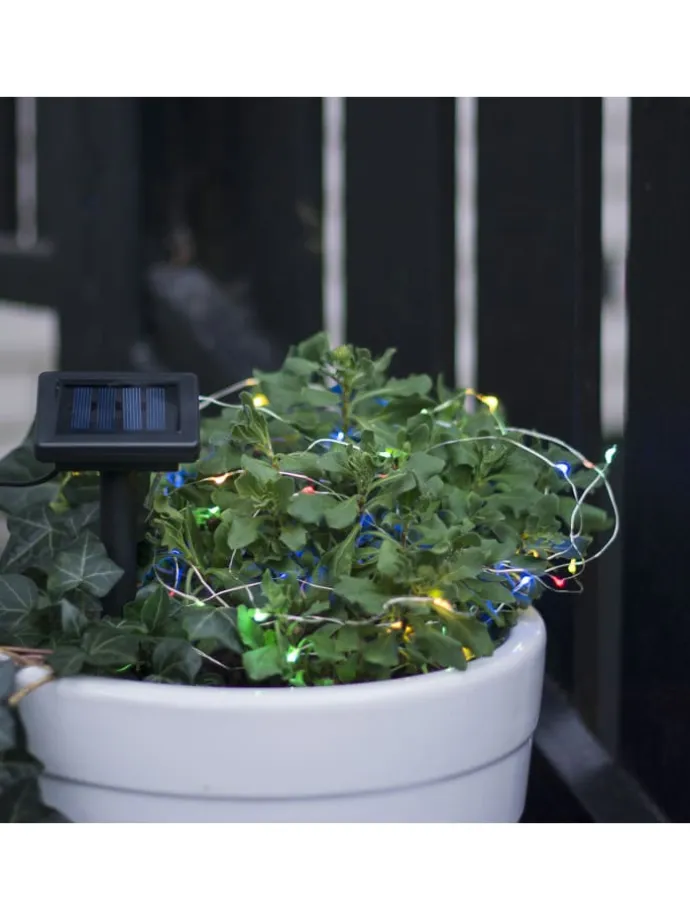 Solar-Lichterkette ,Dew Drop', separates Solarmodul, 50 Tautropfen LED