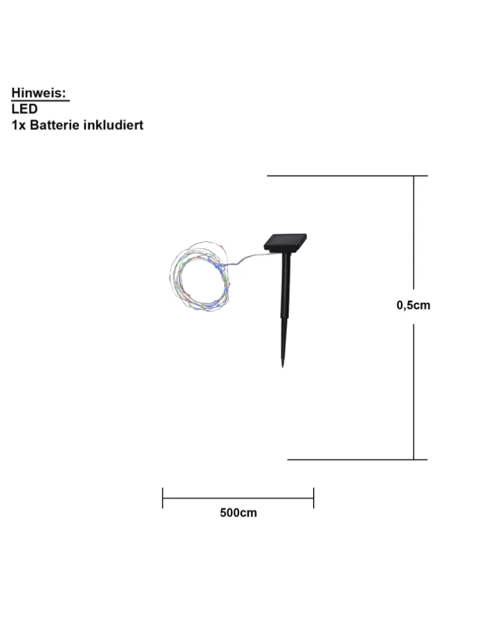 Solar-Lichterkette ,Dew Drop', separates Solarmodul, 50 Tautropfen LED