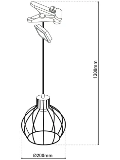 Solar-Pendelleuchte "Grid" in Schwarz - (H)130 x Ø 20 cm