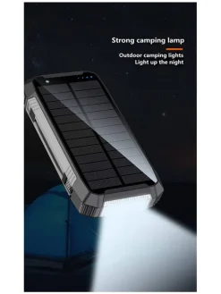 Solar-Powerbank 30.000 mAh in Grau