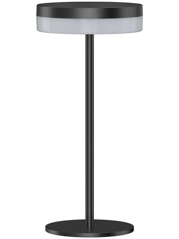 Solar-Tischleuchte "Vivia Mini" in Schwarz - (H)27,2 x Ø 15,5 cm