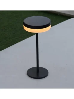 Solar-Tischleuchte "Vivia Mini" in Schwarz - (H)27,2 x Ø 15,5 cm