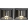 Solar-Wandleuchten ,Wally', 2er-Set, LED, Metall, silber, H 8cm, B 10c