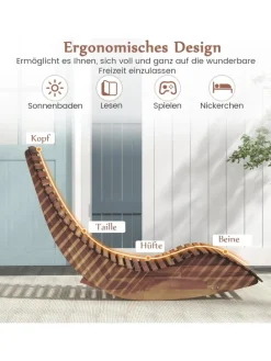 Sonnenliege ergonomisch in Hellbraun