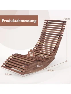 Sonnenliege ergonomisch in Hellbraun