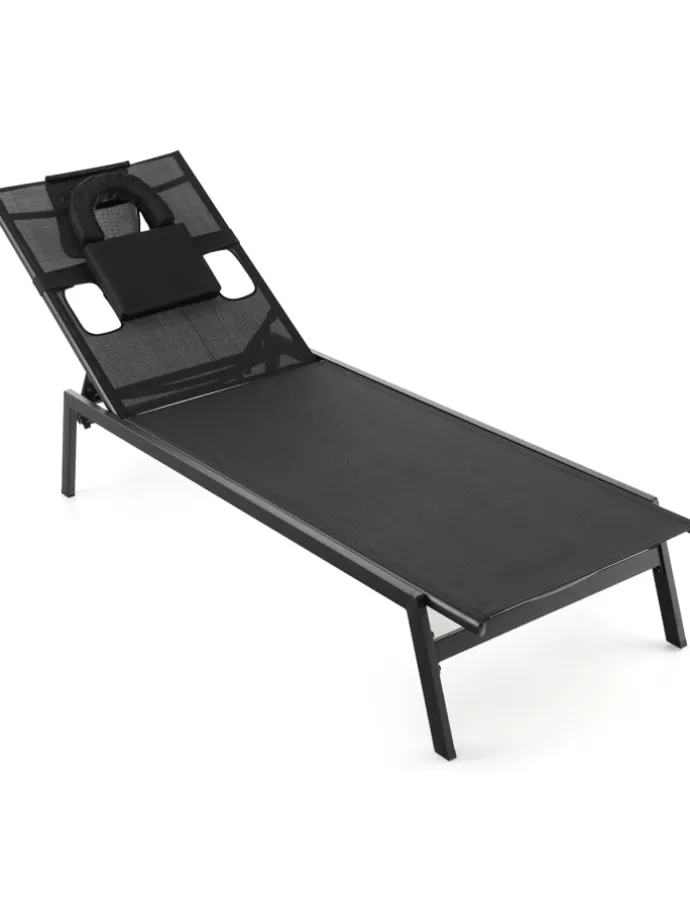 Sonnenliege in Schwarz