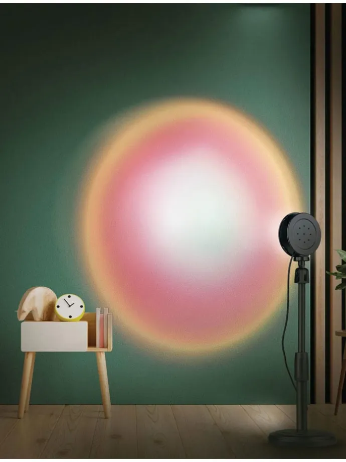 Sonnenuntergangs-Projektionslampe in Schwarz - (H)38 cm