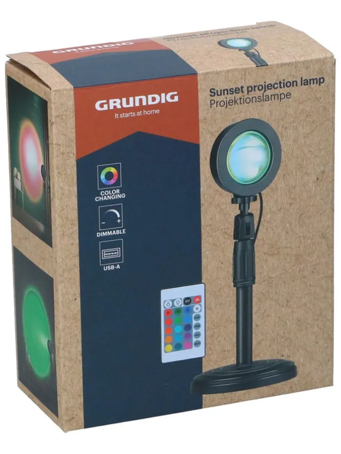 Sonnenuntergangs-Projektionslampe in Schwarz - (H)38 cm