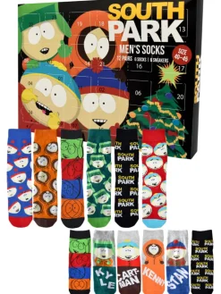 South Park Socken Adventskalender mit 12 Paar Socken kurz und lang in Mehrfarbig