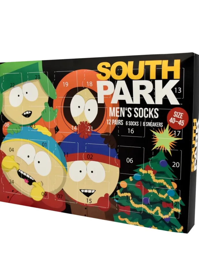 South Park Socken Adventskalender mit 12 Paar Socken kurz und lang in Mehrfarbig