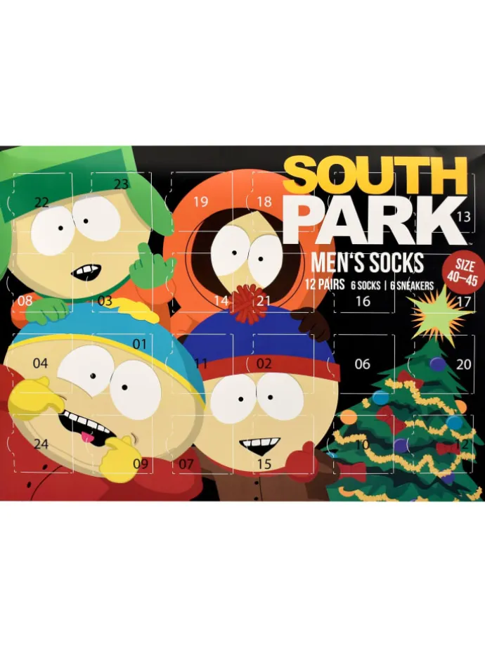 South Park Socken Adventskalender mit 12 Paar Socken kurz und lang in Mehrfarbig