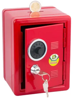 Spardose "Tresor" in Rot - (L)16,5 x (B)12,5 x (H)12 cm