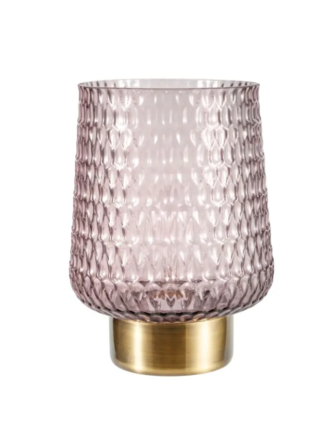 Sparkling Glamour mobile Tischleuchte Timer Batterie Grau