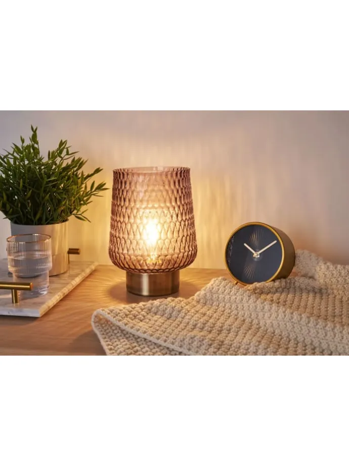 Sparkling Glamour mobile Tischleuchte Timer Batterie Grau