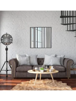 Spiegel "Atelier" in Schwarz - (B)61,5 x (H)61,5 cm