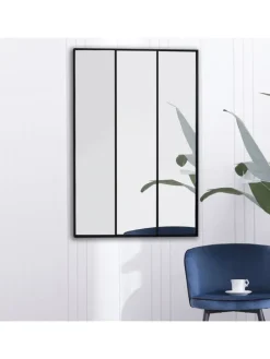 Spiegel in Schwarz - (B)75 x (H)115 cm