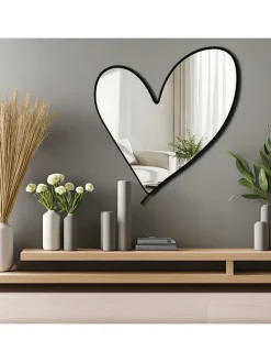 Spiegel in Schwarz - (B)43 x (H)48 cm