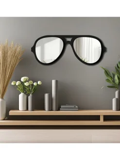 Spiegel in Schwarz - (B)70 x (H)28 cm