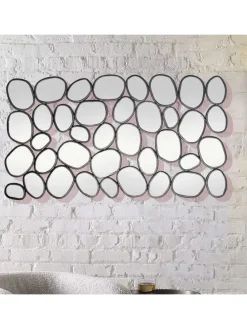 Spiegel in Schwarz / Glas / 56x3x99