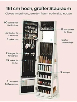 Spiegel in Weiß - (B)55 x (H)161 cm