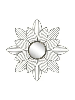 Spiegel mit Blumendekoin antique messing