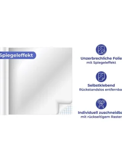 Spiegelfolie in Silber - (L)150 x (B)58 cm