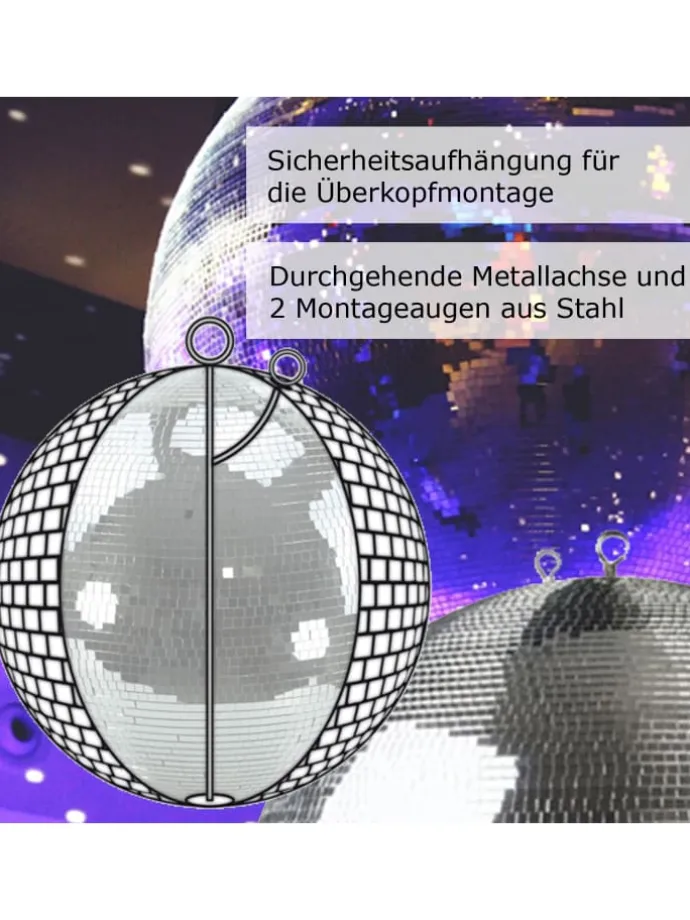 Spiegelkugel Discokugel Mirrorball D: 30cm in silber