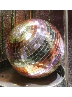 Spiegelkugel Mirrorball Discokugel D: 15cm in pastellfarben