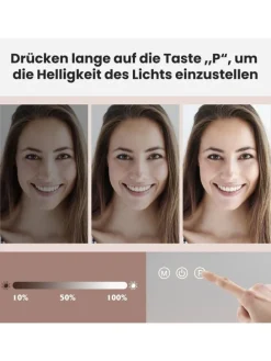 Spiegel mit Beleuchtung 50x12x43cm in Weiß