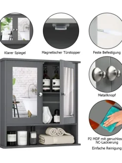 Spiegelschrank Badezimmer in Grau