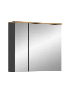 Spiegelschrank in Basalt grau/Artisan Eiche - (B) 80 x (H) 73 x (T) 21