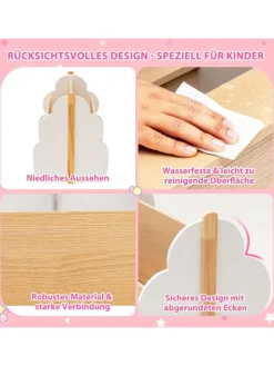 Spielzeugregal auf Rollen 2 Ebenen in Weiß