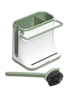 Spülbecken-Organizer in Weiß/ Grün - (B)13,5 x (H)15,5 x (T)10,5 cm