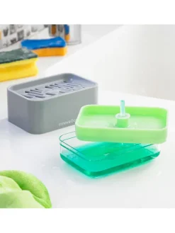 Spülmittelspender in Grau - (B)15 x (H)9 x (T)10,5 cm