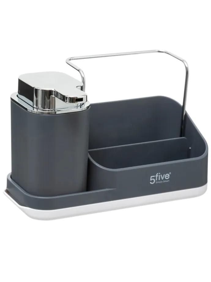 Spülmittelspender mit Organizer in grau