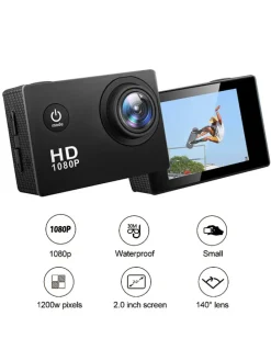 Sportkamera in Schwarz - 1080p HD
