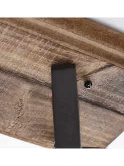 Spotbalken, 3-flammig Carmen Wood 18,5x43x11,5 cm in burned steel/holz