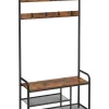 Standgarderobe in Braun/ Schwarz - (B)85 x (H)180 x (T)30 cm
