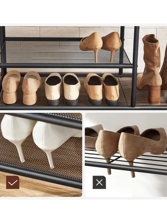 Standgarderobe in Braun/ Schwarz - (B)85 x (H)180 x (T)30 cm