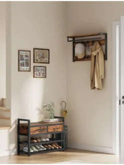 Standgarderobe in Braun/ Schwarz - (B)80 x (H)181 x (T)30 cm