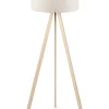 Standleuchte "Ayd" in Creme/ Natur - (H)140 cm
